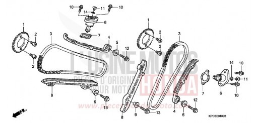 CAM CHAIN/TENSIONER XL125V3 de 2003
